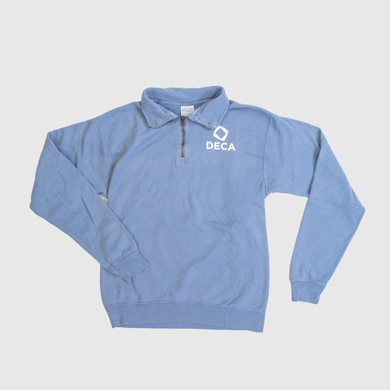 DECA Quarter Zip in Vintage Blue