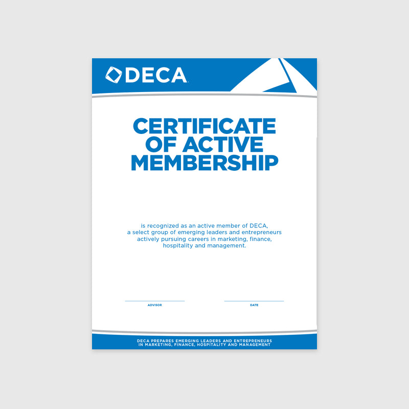 Active Membership Certificate