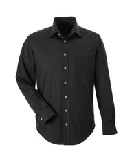 Men's Solid Stretch Twill Shirt in Black