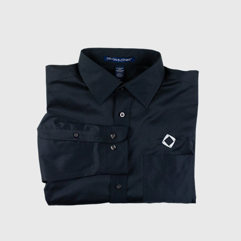 Men's Solid Stretch Twill Shirt in Black