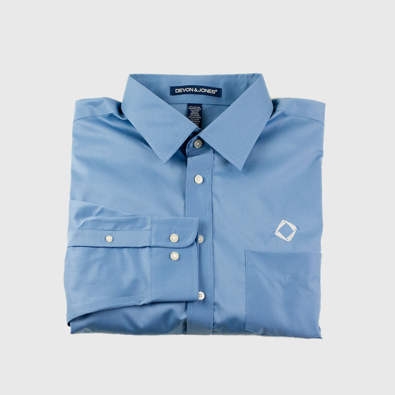Men's Solid Stretch Twill Shirt in Slate Blue