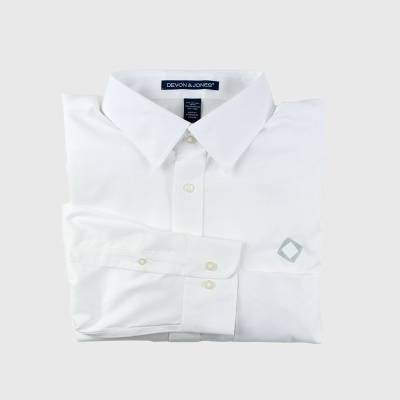 Men's Solid Stretch Twill Shirt in White